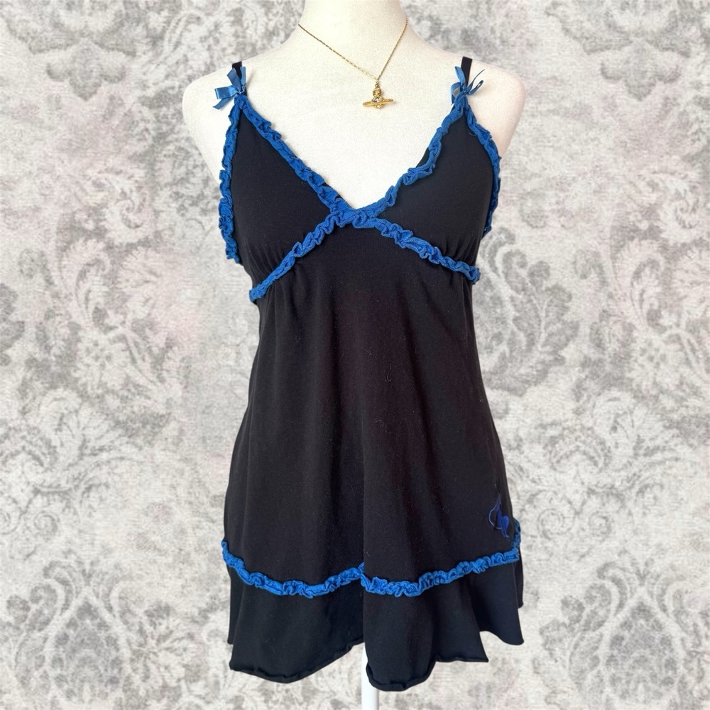 Baby Phat Black Blue Babydoll Y2K 2000s Summer Women’s Small Camisole